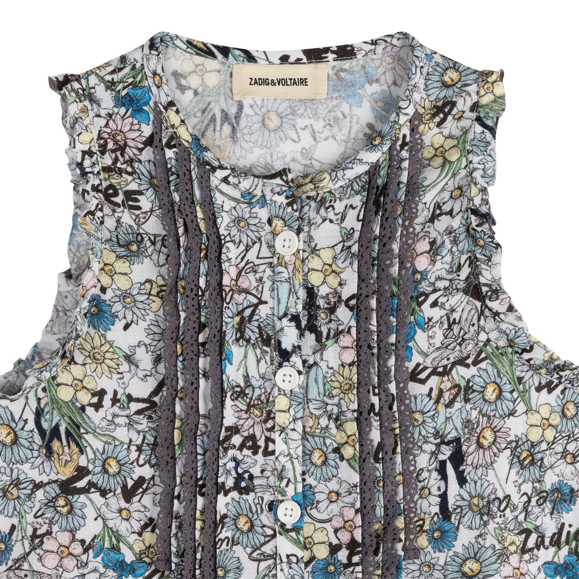 Robe imprimée all over fleurs - Ciel
