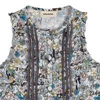 Robe en crêpe de viscose imprimée all over fleurs - Ciel