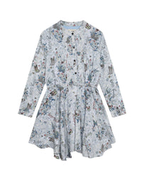 Robe imprimée papillons à fermeture boutonnée - Pale blue