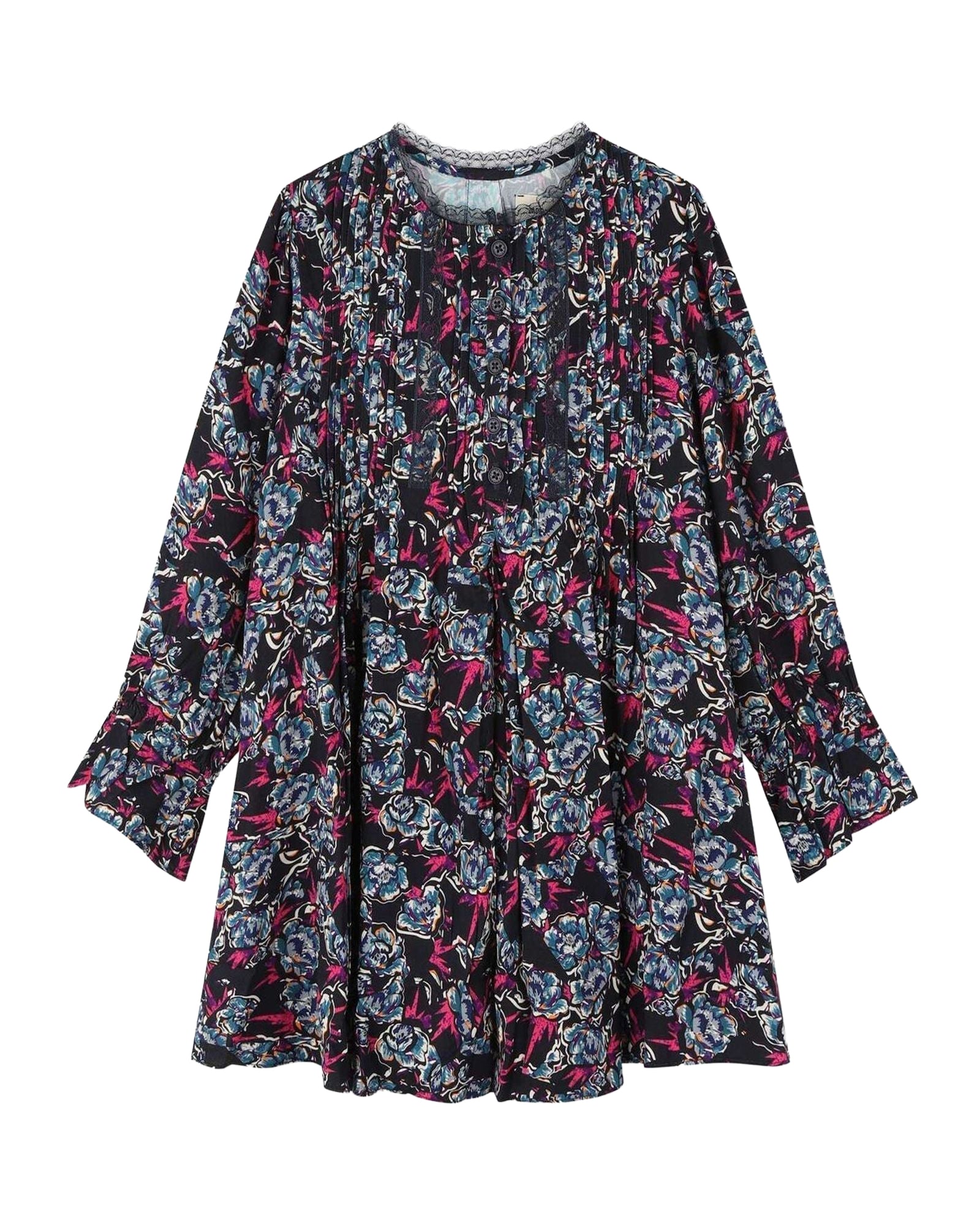 Robe avec détails à dentelle - Dark Blue