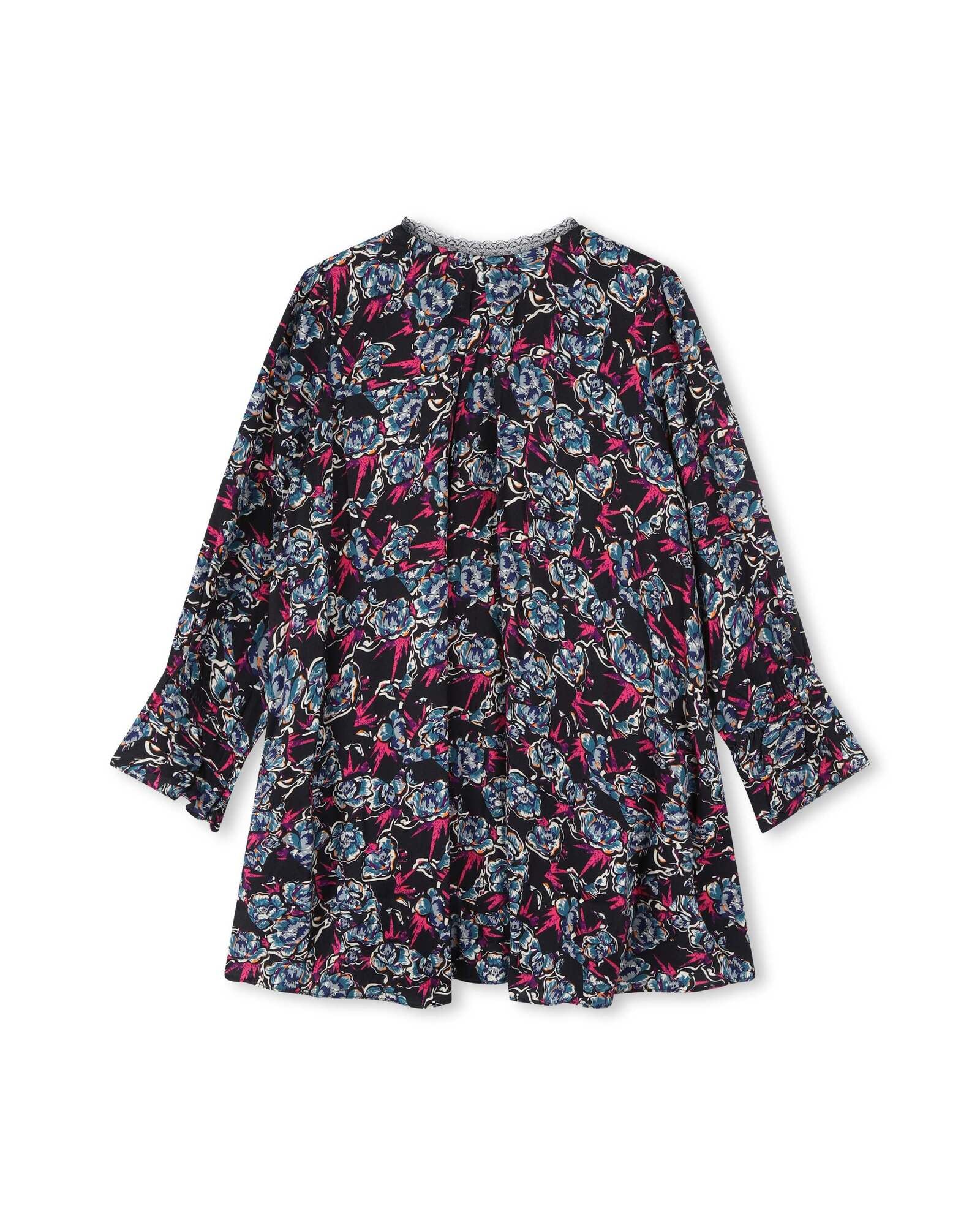 Robe avec détails à dentelle - Dark blue