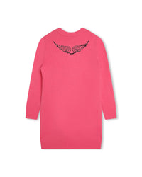 Robe avec illustration en laine - Rose Sorbet