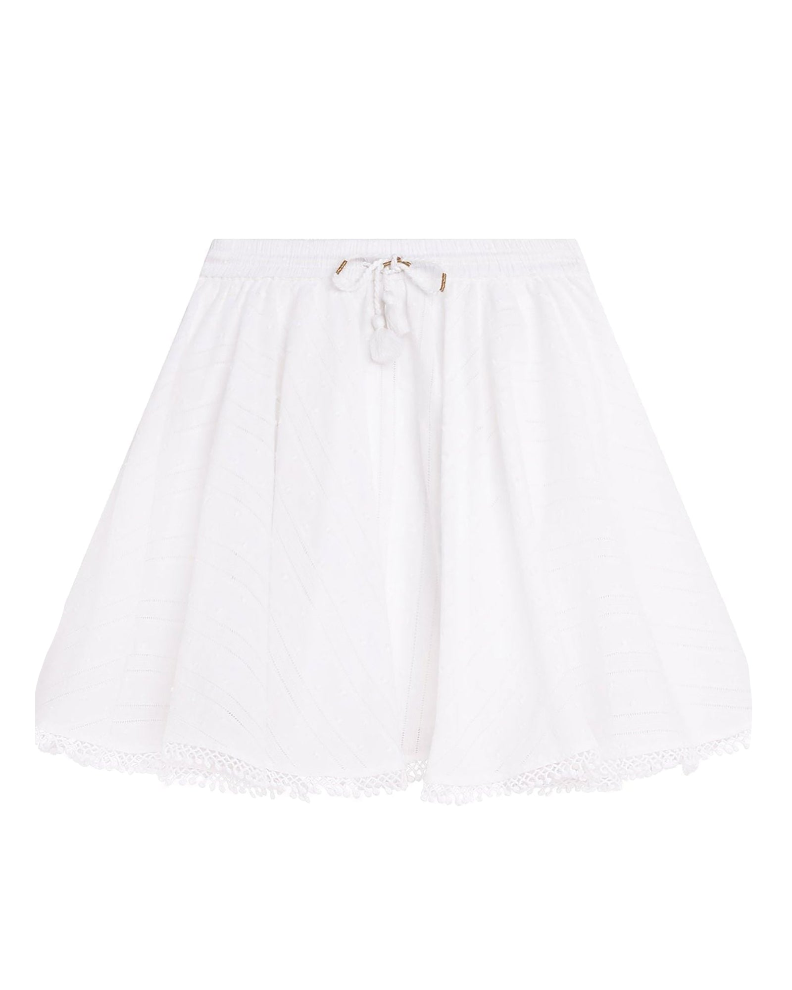 Jupe en voile de coton fantaisie - Blanc