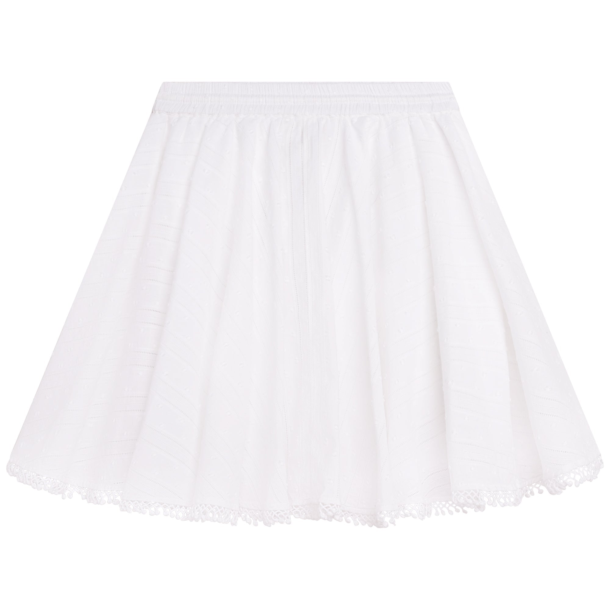 Jupe en voile de coton fantaisie - Blanc