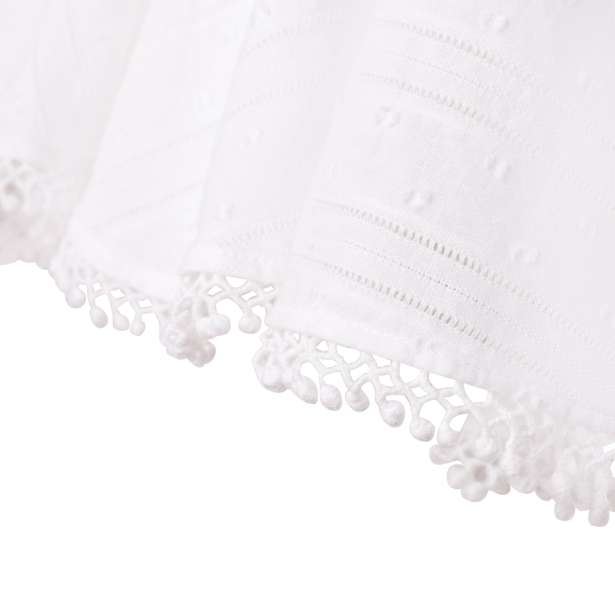 Jupe en voile de coton fantaisie - Blanc