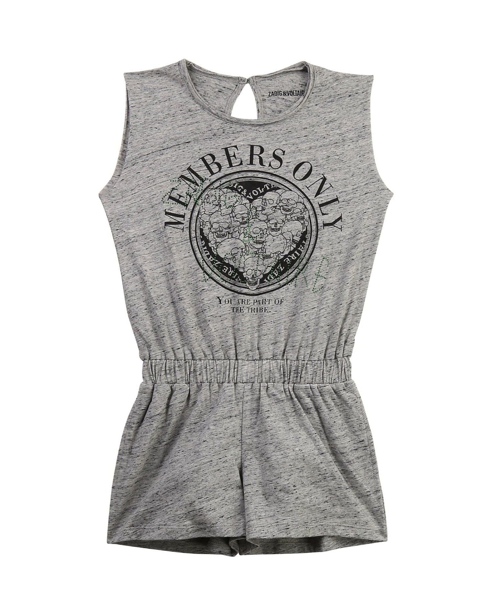 Combi-short doupionné en coton - Gris Chiné