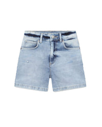 Short long 5 poches en denim - Denim light