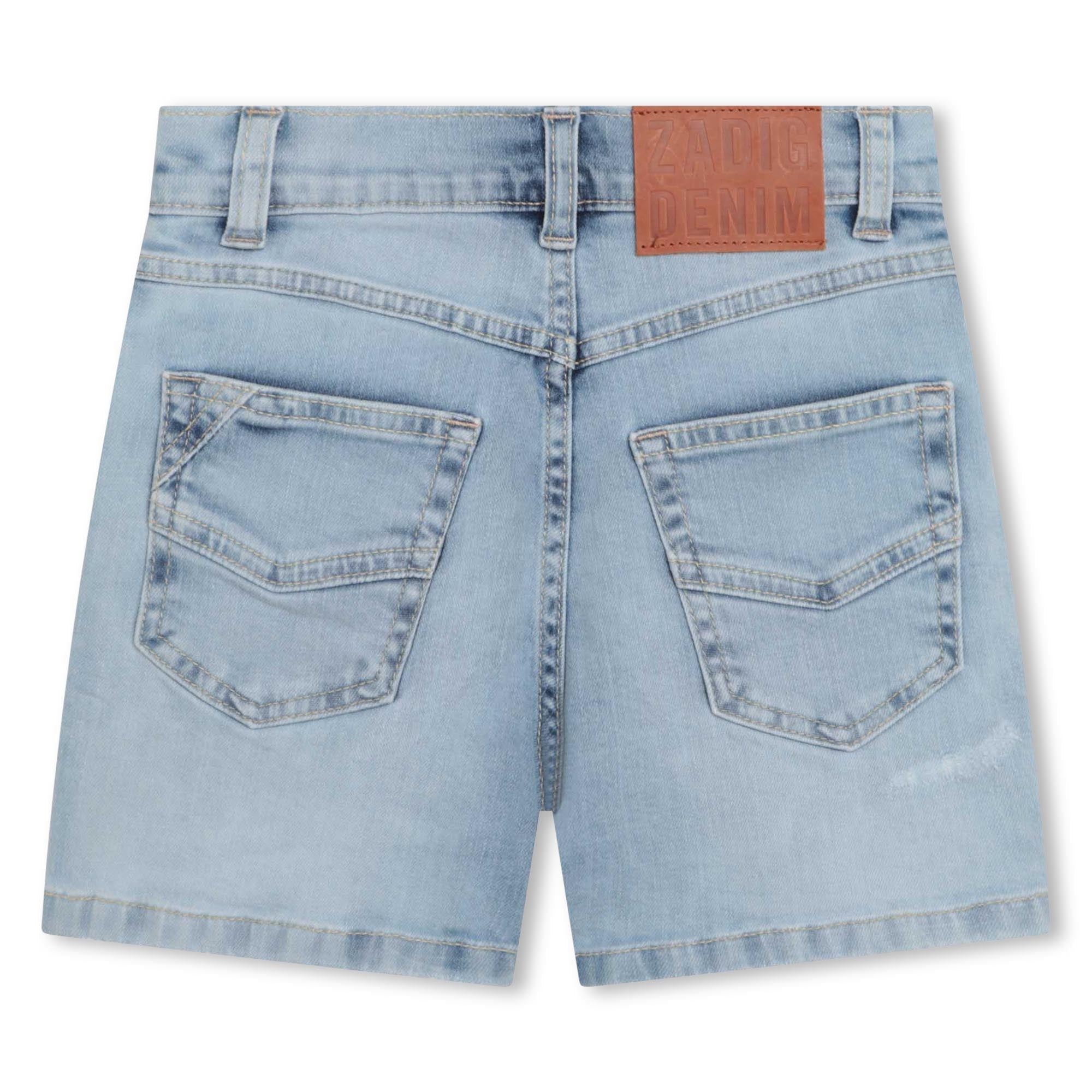 Short long 5 poches en denim - Denim light