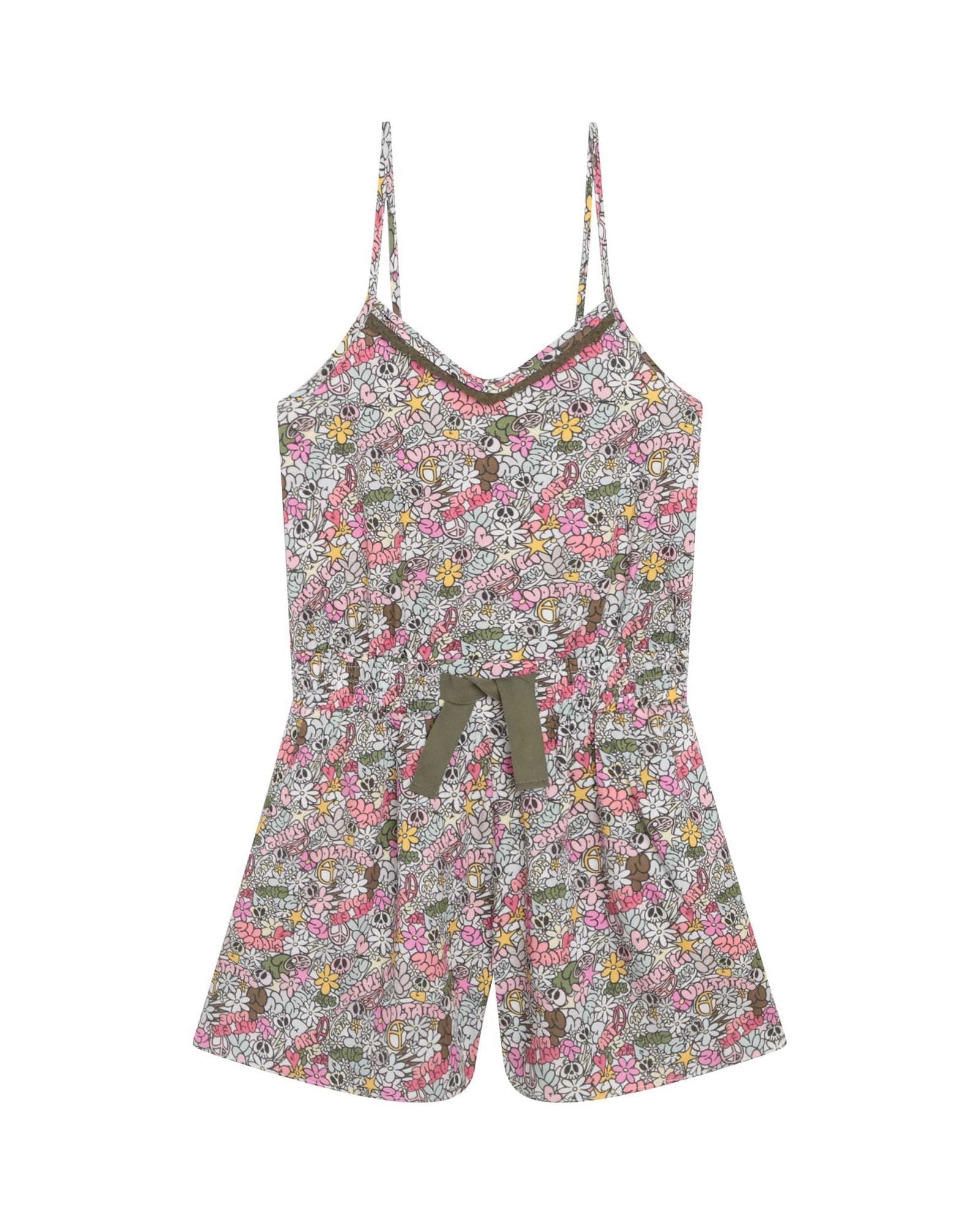 Combi-short à fines bretelles - Wild cherry