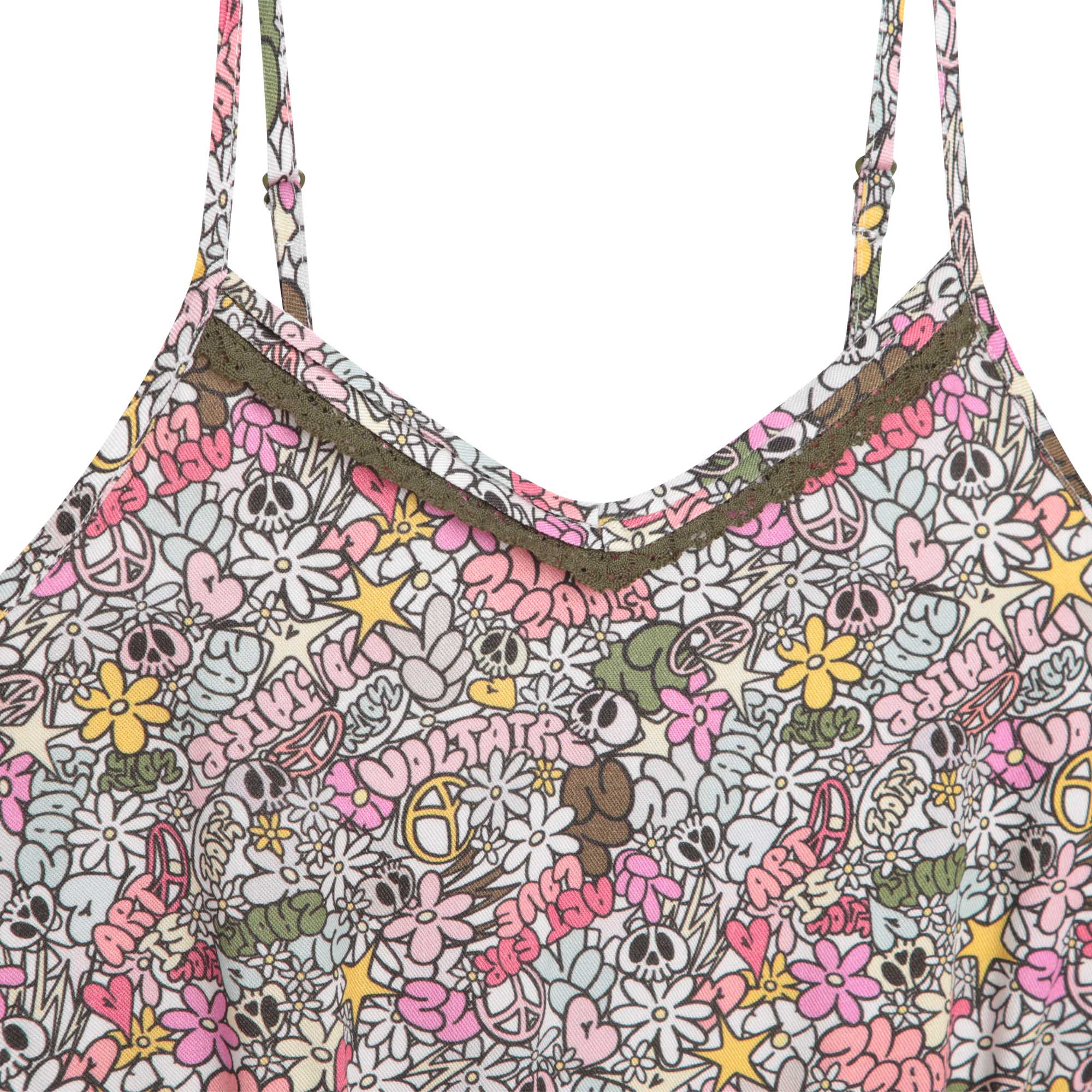 Combi-short à fines bretelles - Wild cherry