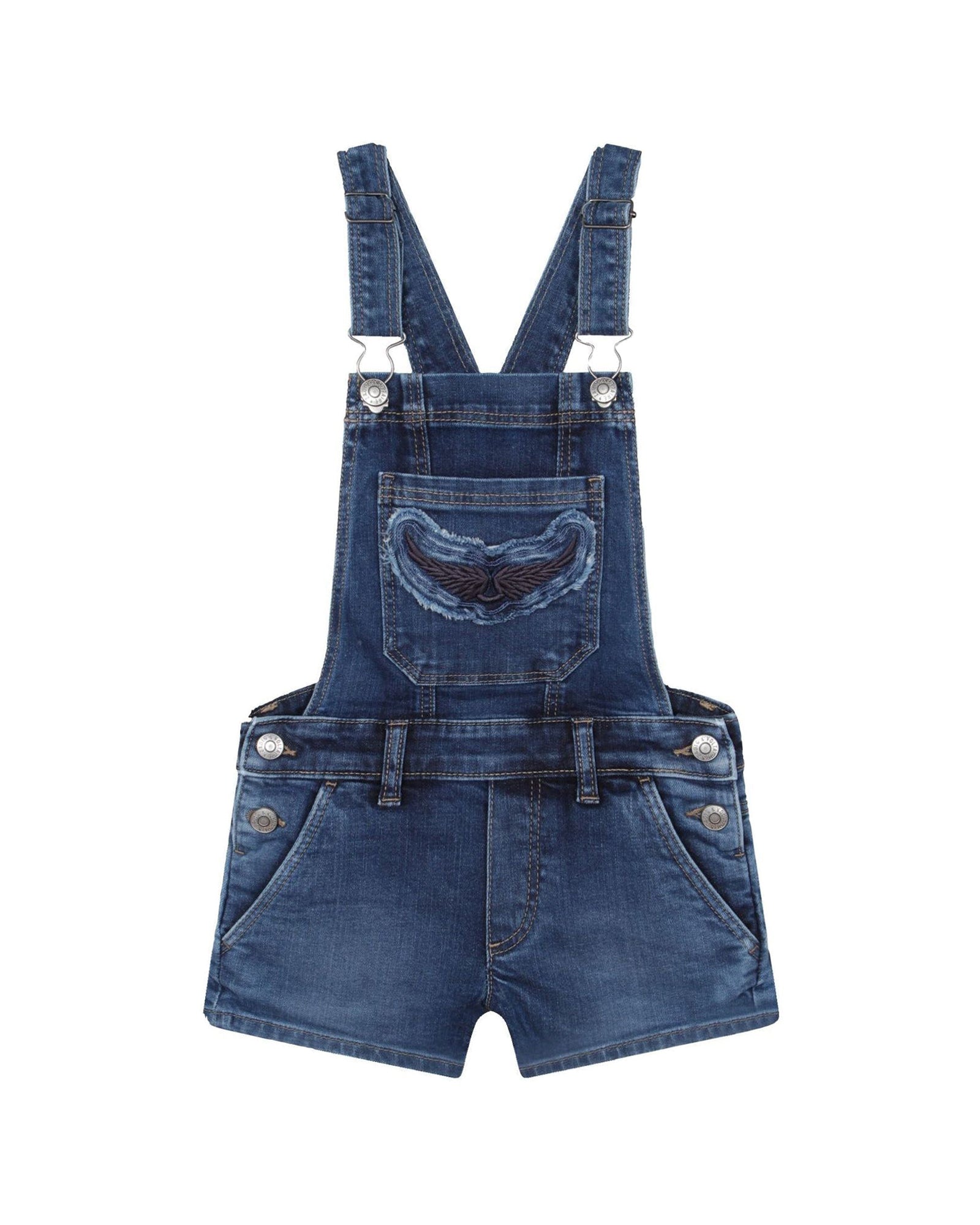 Salopette short en denim - Denim blue