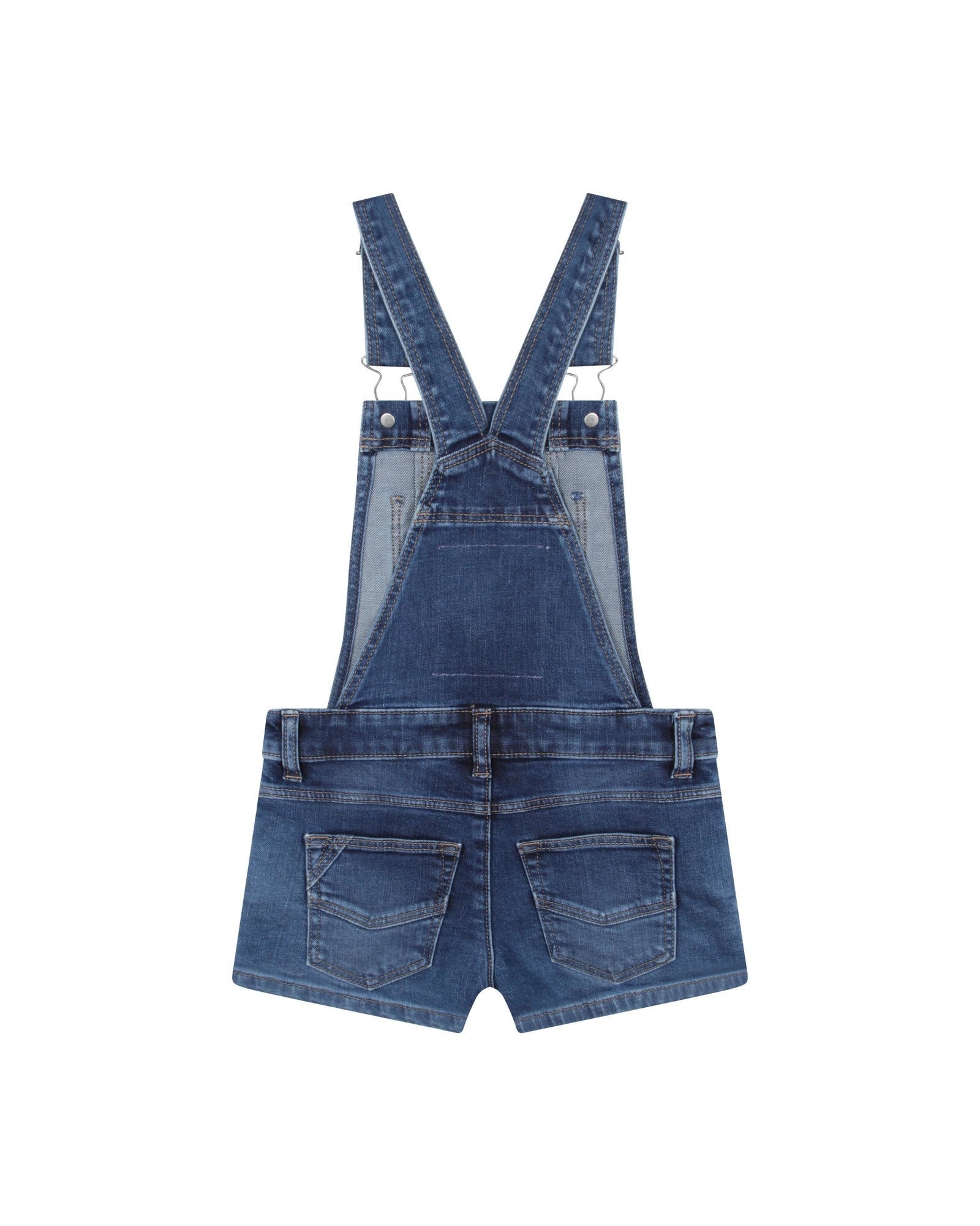 Salopette short en denim - Denim blue