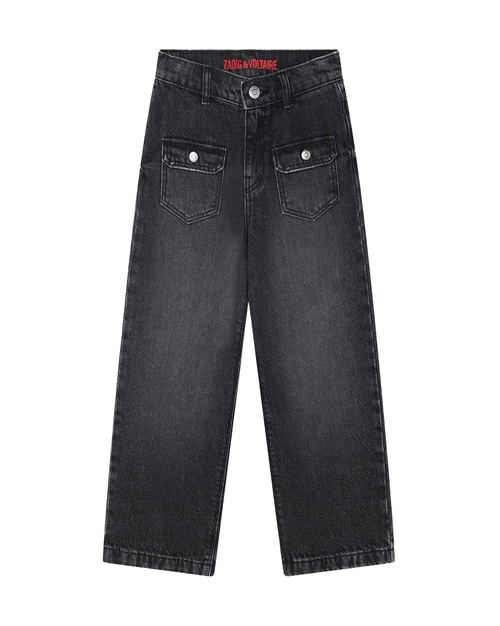 Pantalon denim en coton - Denim black