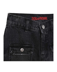 Pantalon denim en coton - Denim black