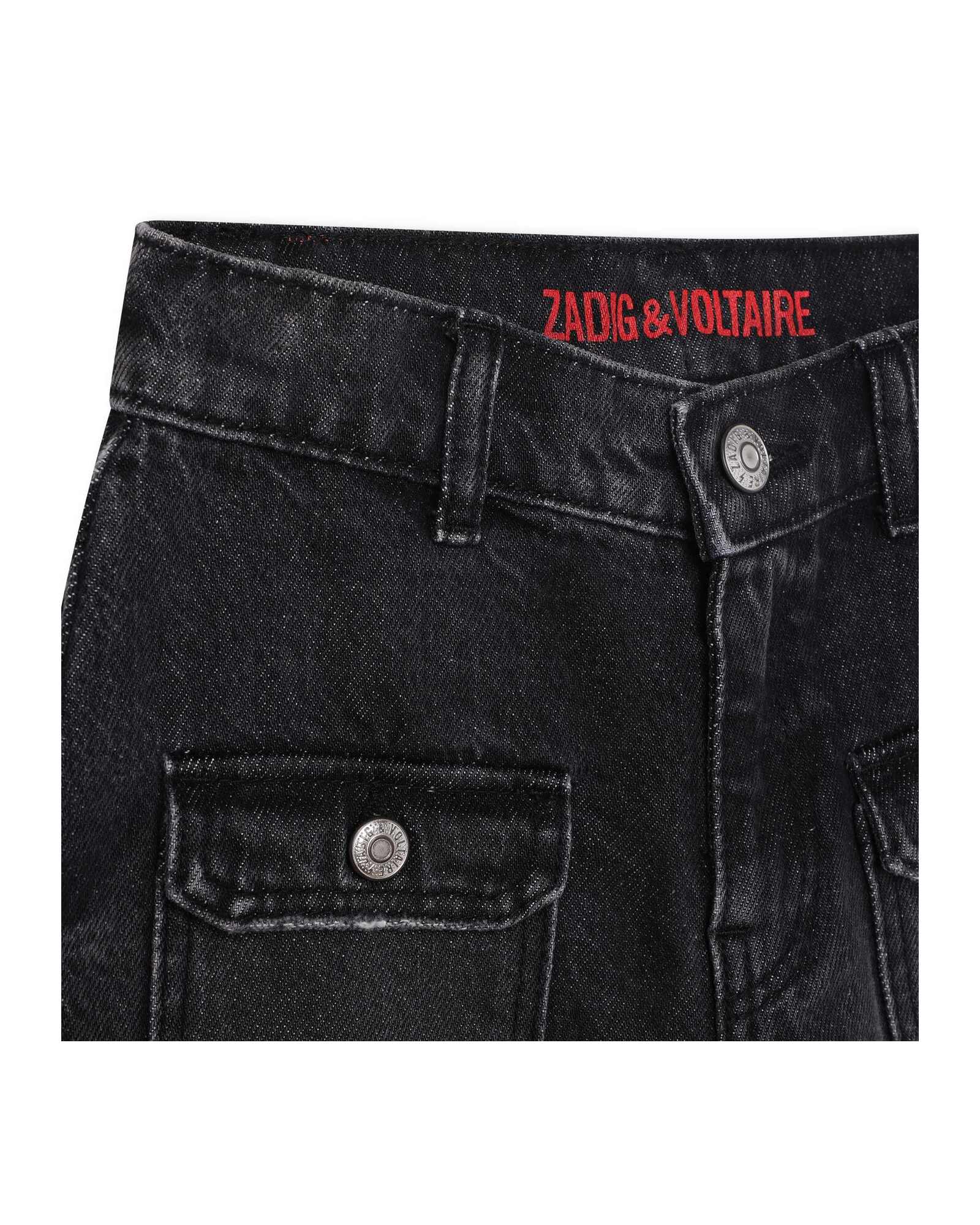 Pantalon denim en coton - Denim black