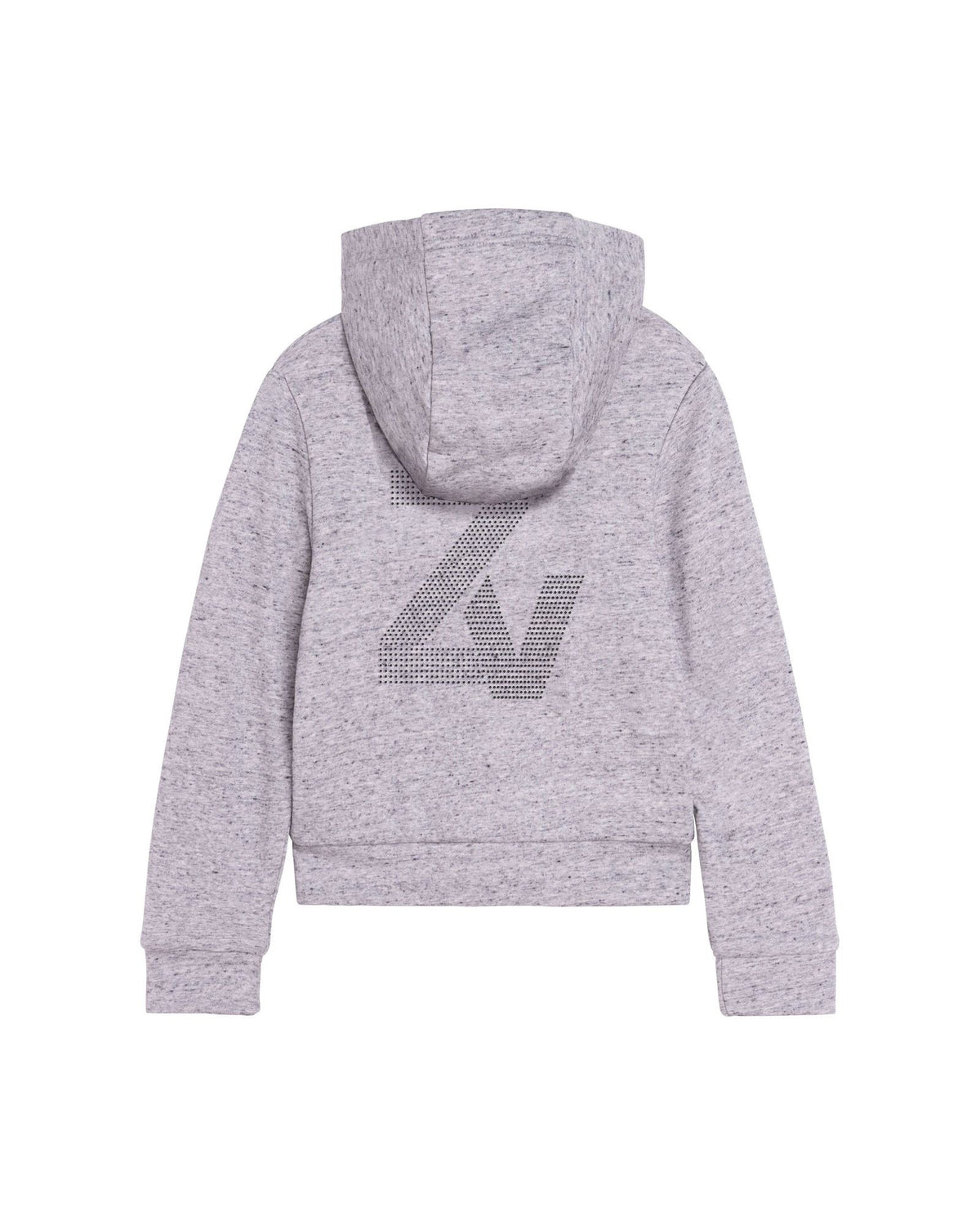 Cardigan à capuche et logo au dos - Gris Chiné