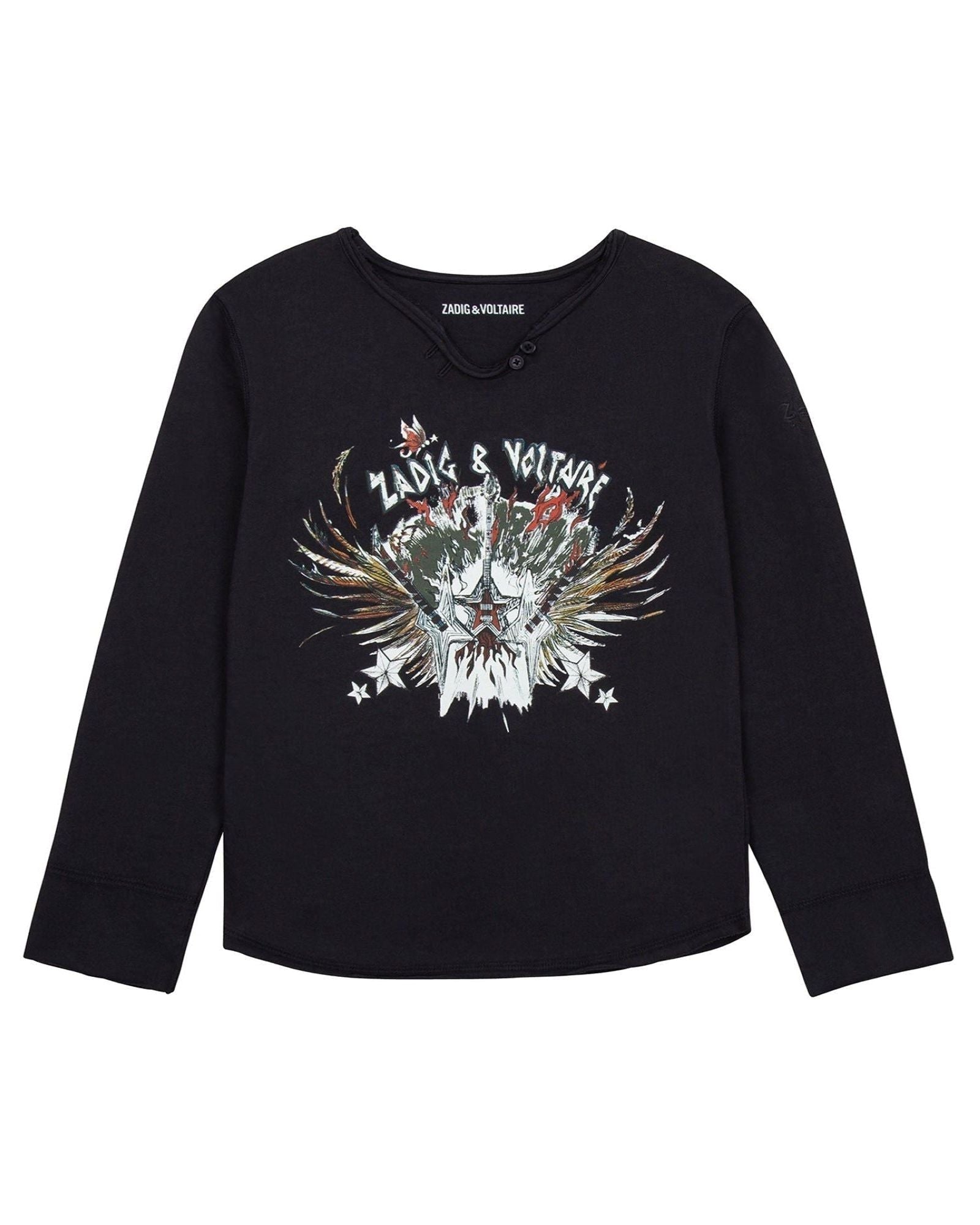 Z&V long-sleeved cotton T-shirt - Black