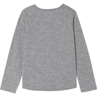 T-shirt en coton mouliné à imprimé paillettes - Gris Moulin