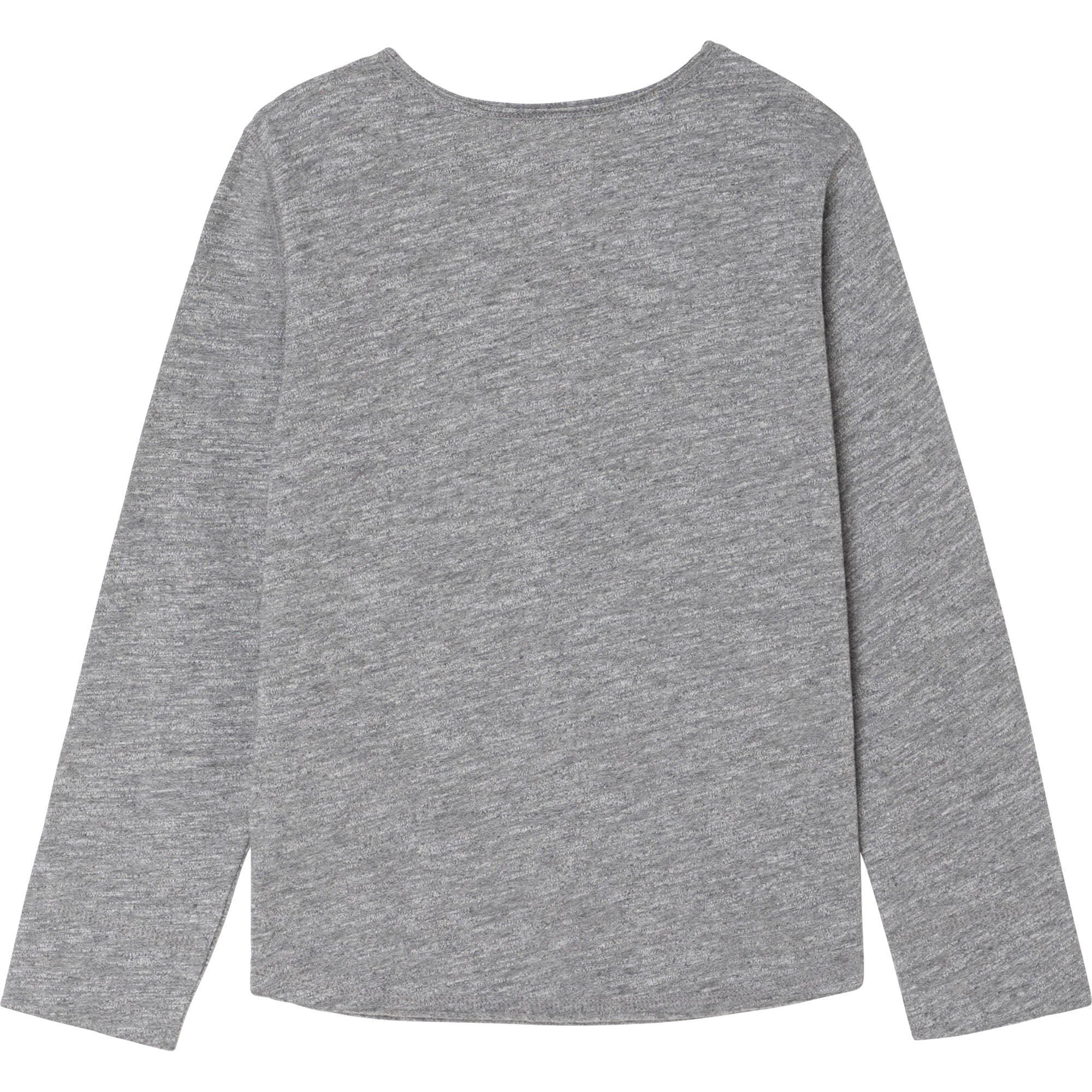 T-shirt en coton mouliné à imprimé paillettes - Gris Chiné