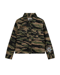 Surchemise en drill coton imprimée all over - Army green