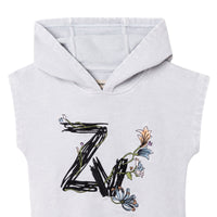 Sweatshirt à capuche flammé - Ciel