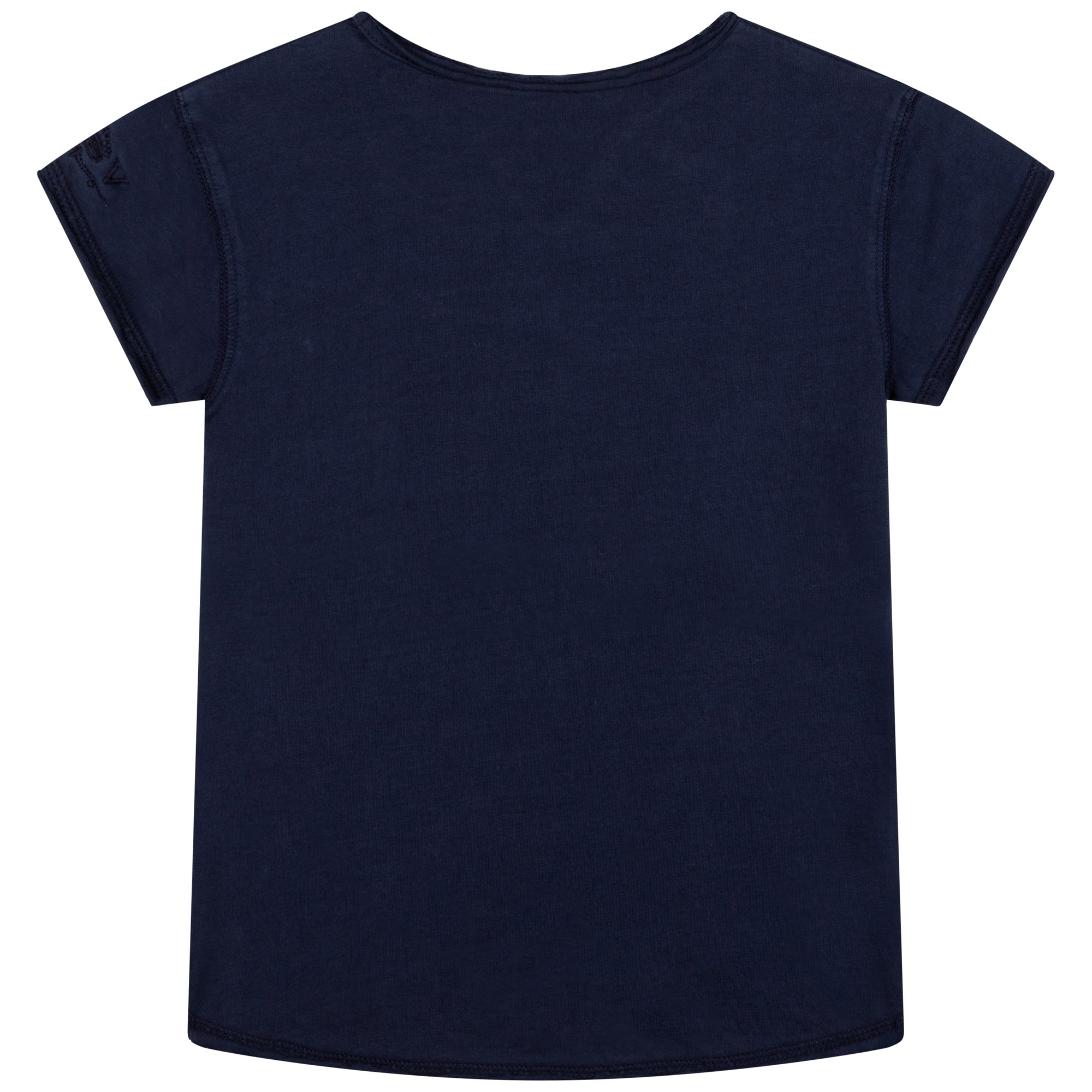 Cotton T-shirt with print and studs - Dark indigo