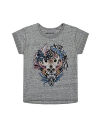 Doupionné T-shirt - Steel grey mottled