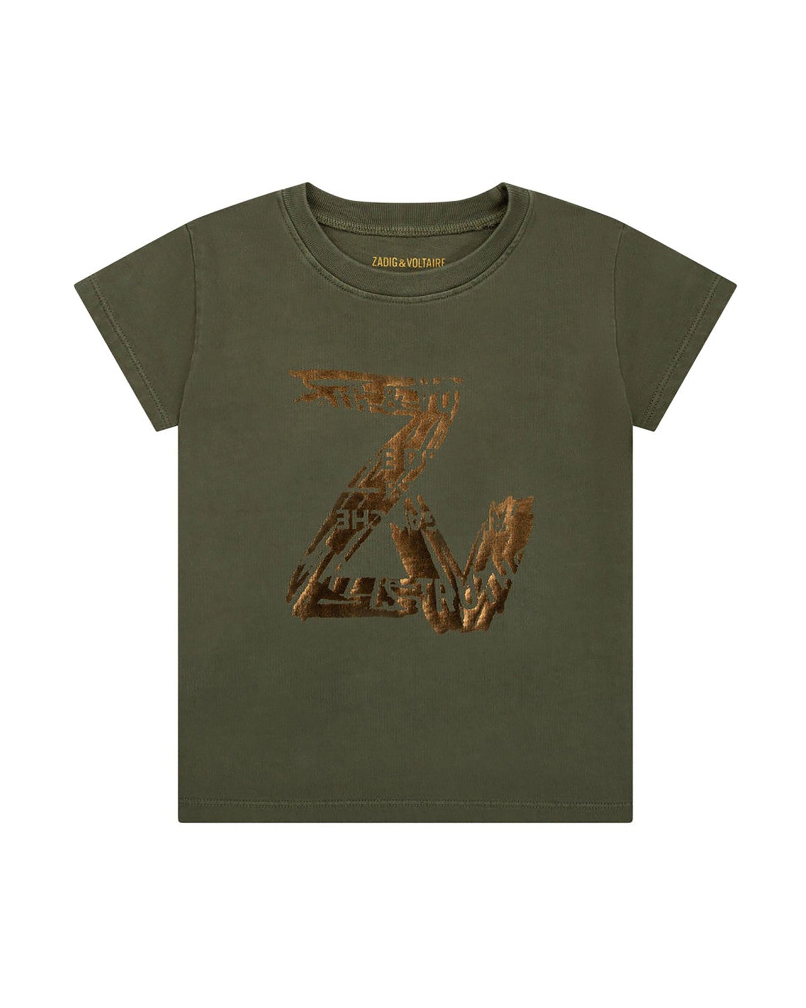 Printed cotton T-shirt - Army green