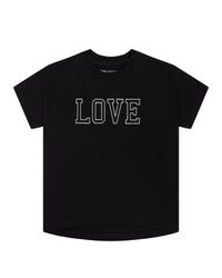 T-shirt en coton épais à forme oversize et imprimé - Black
