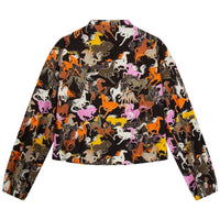 Blouse imprimée chevaux à fermeture boutonnée - Black