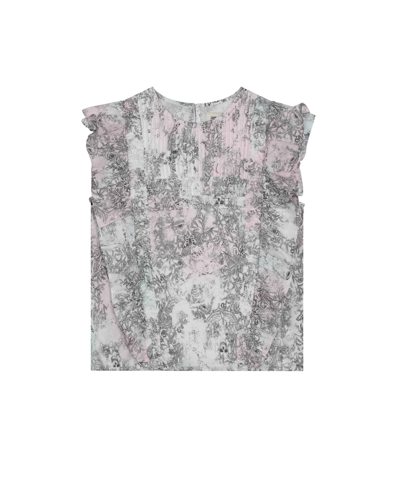 Blouse à imprimé intégral en coton - Blanc