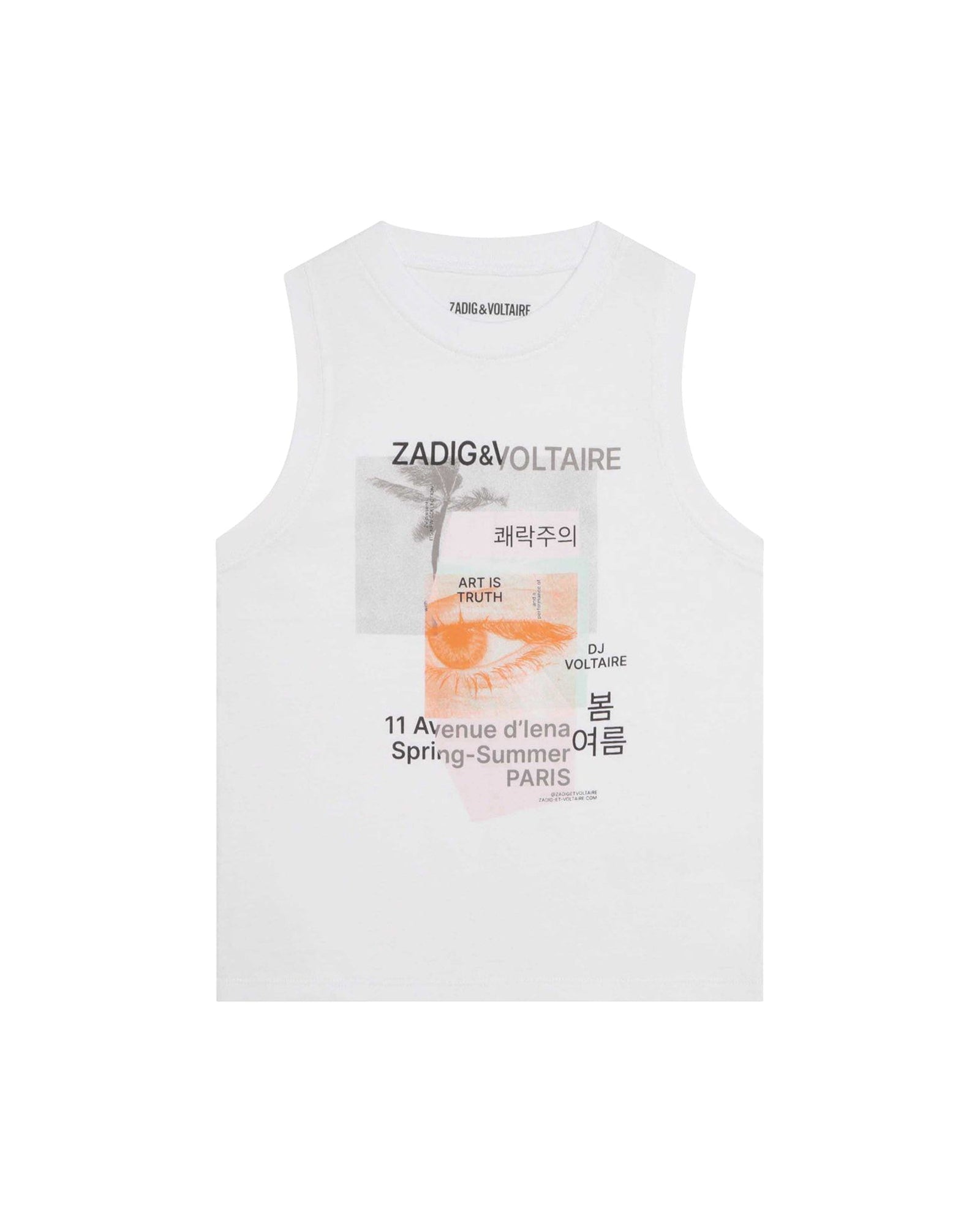 Tank top with cotton illustration - White