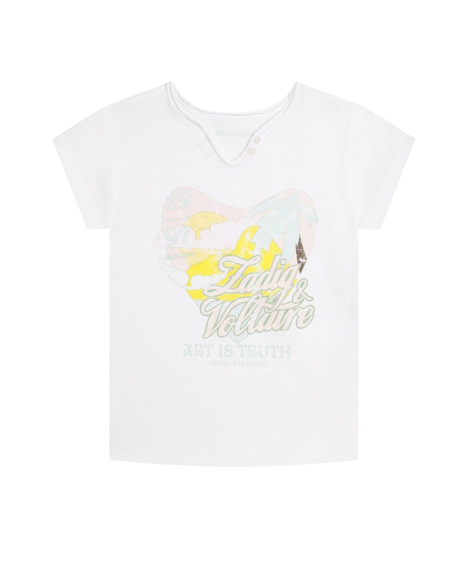 T-shirt classique à manches courtes en coton - Blanc