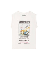 Short-sleeved cotton T-shirt - Hot milk