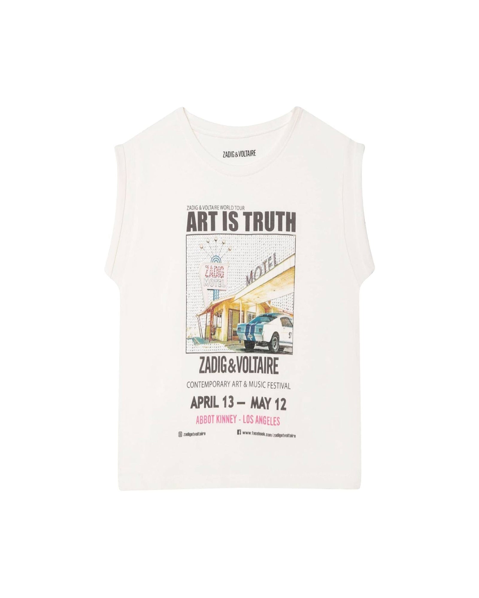 Short-sleeved cotton T-shirt - Hot milk