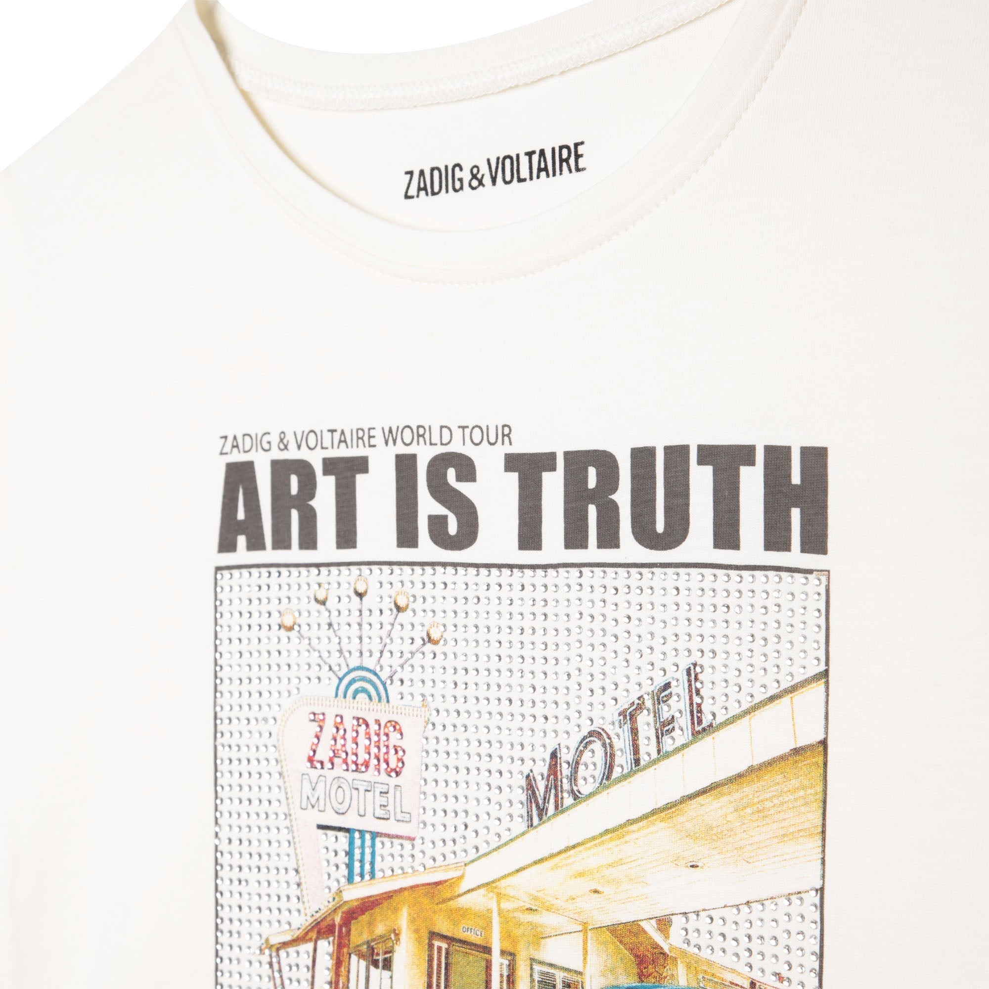 Short-sleeved cotton T-shirt - Hot milk