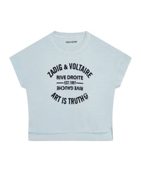 Cotton short-sleeved T-shirt - Light blue