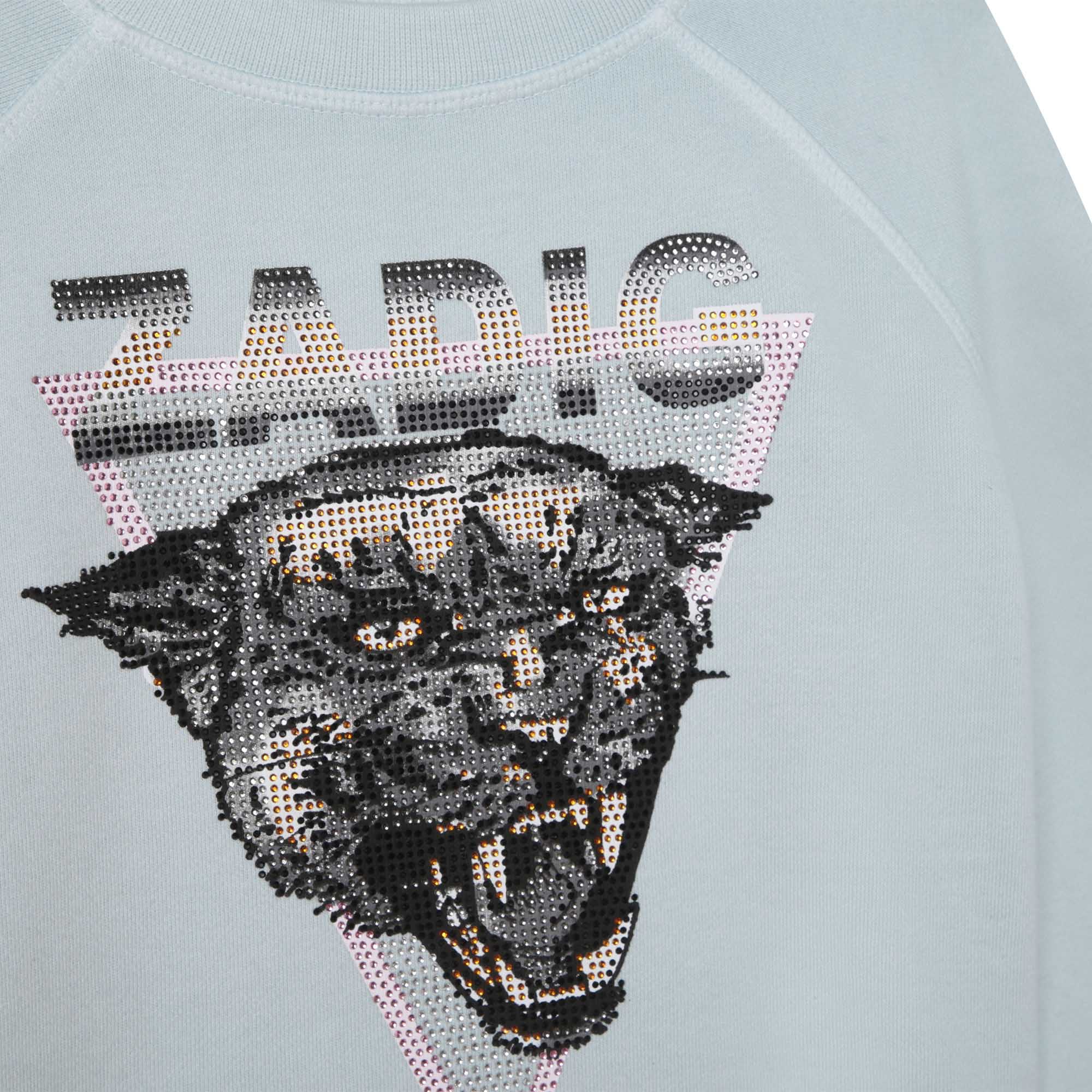 Long-sleeved cotton sweatshirt - Light blue