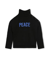 Pull col roulé en laine - Black