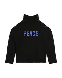 Pull col roulé en laine - Black