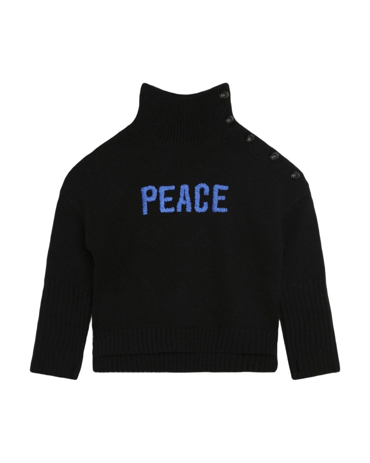 Pull col roulé en laine - Black