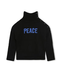 Pull col roulé en laine - Black
