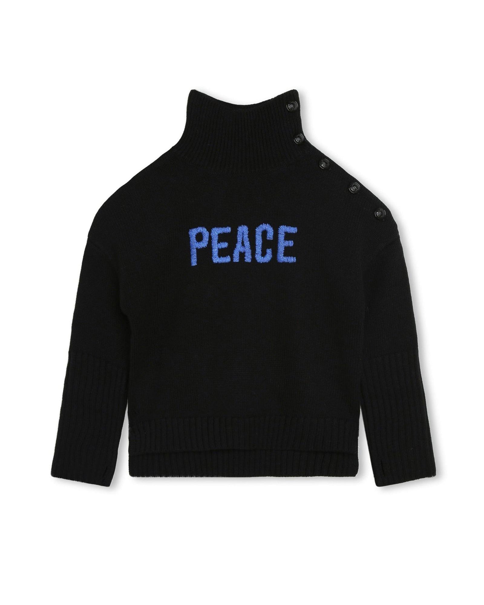 Pull col roulé en laine - Black