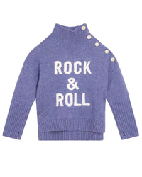 Pull col roulé en laine - Violet Chiné