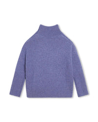 Pull col roulé en laine - Violet Chine
