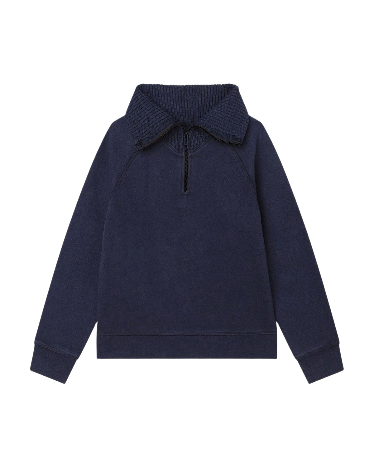 Sweatshirt col camionneur en coton - Dark Blue