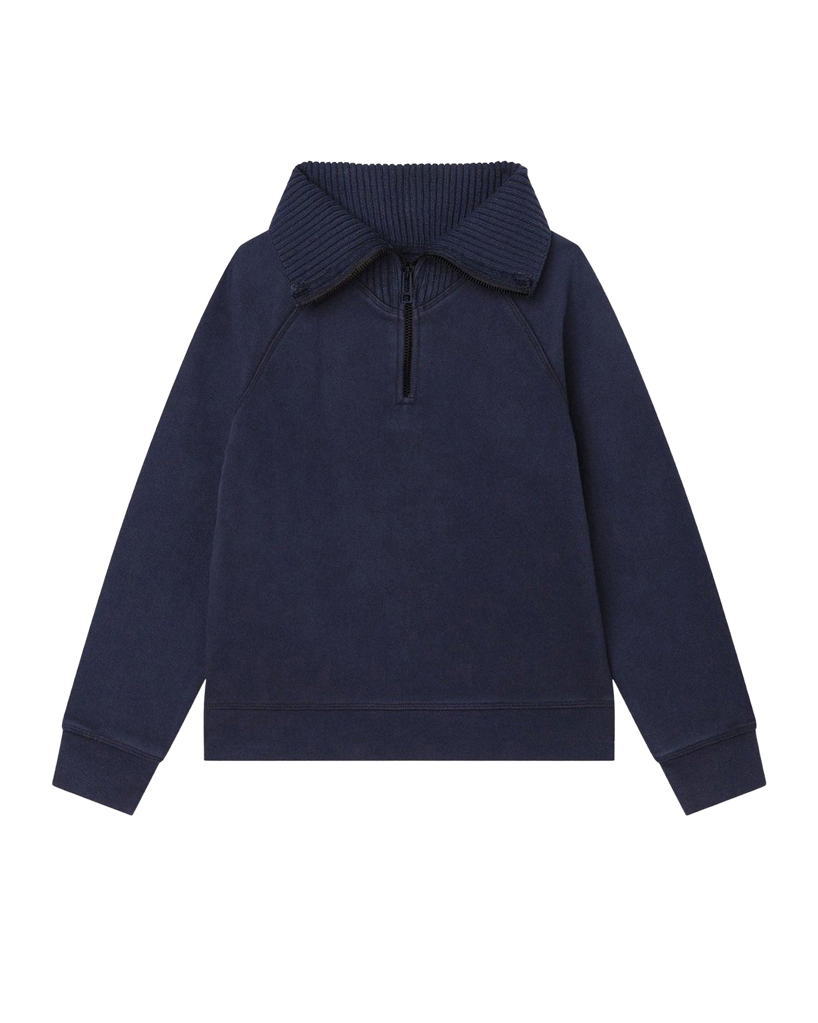 Sweatshirt col camionneur en coton - Dark Blue