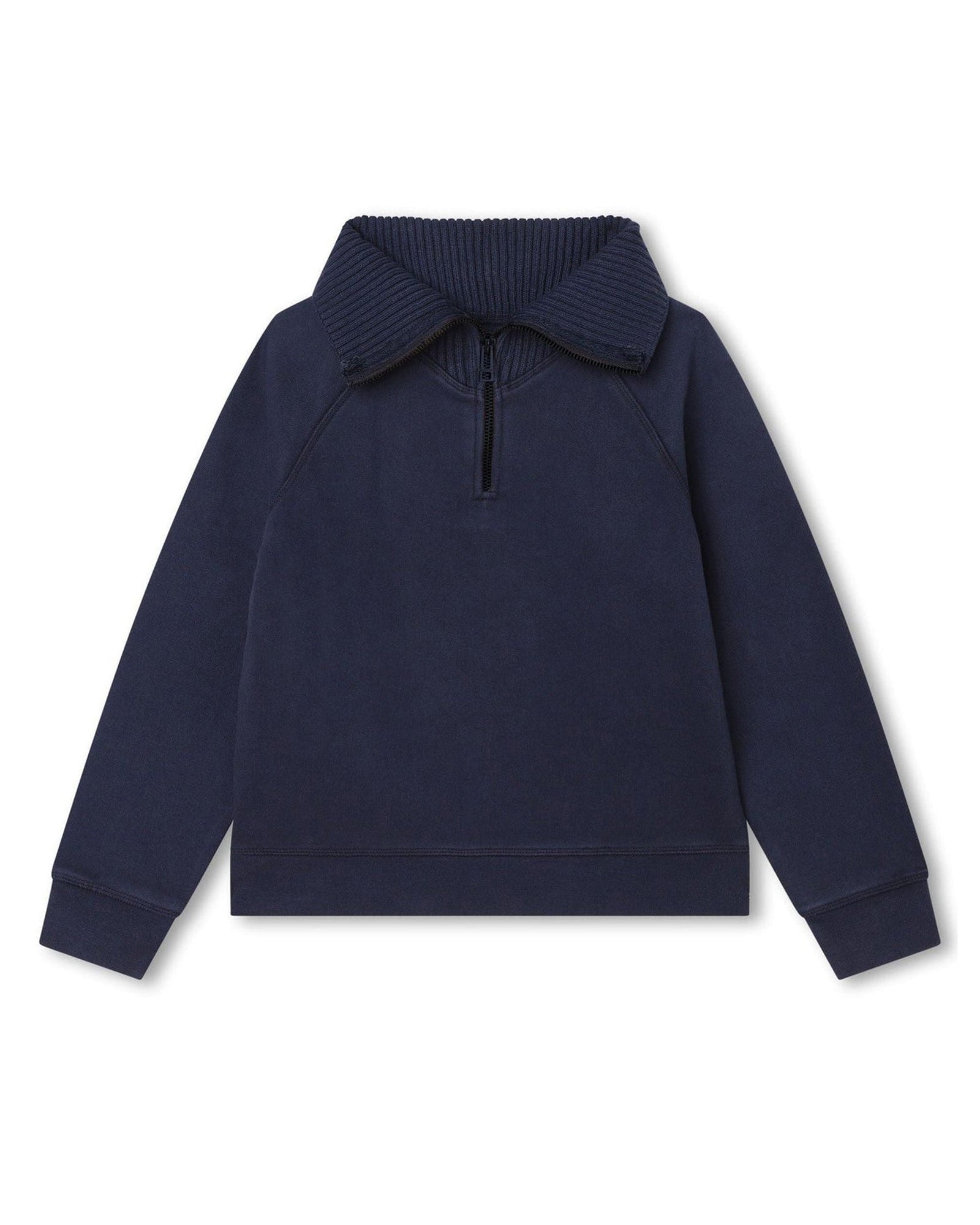 Sweatshirt col camionneur en coton - Dark blue