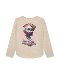 Long-sleeved cotton T-shirt - Pale trench
