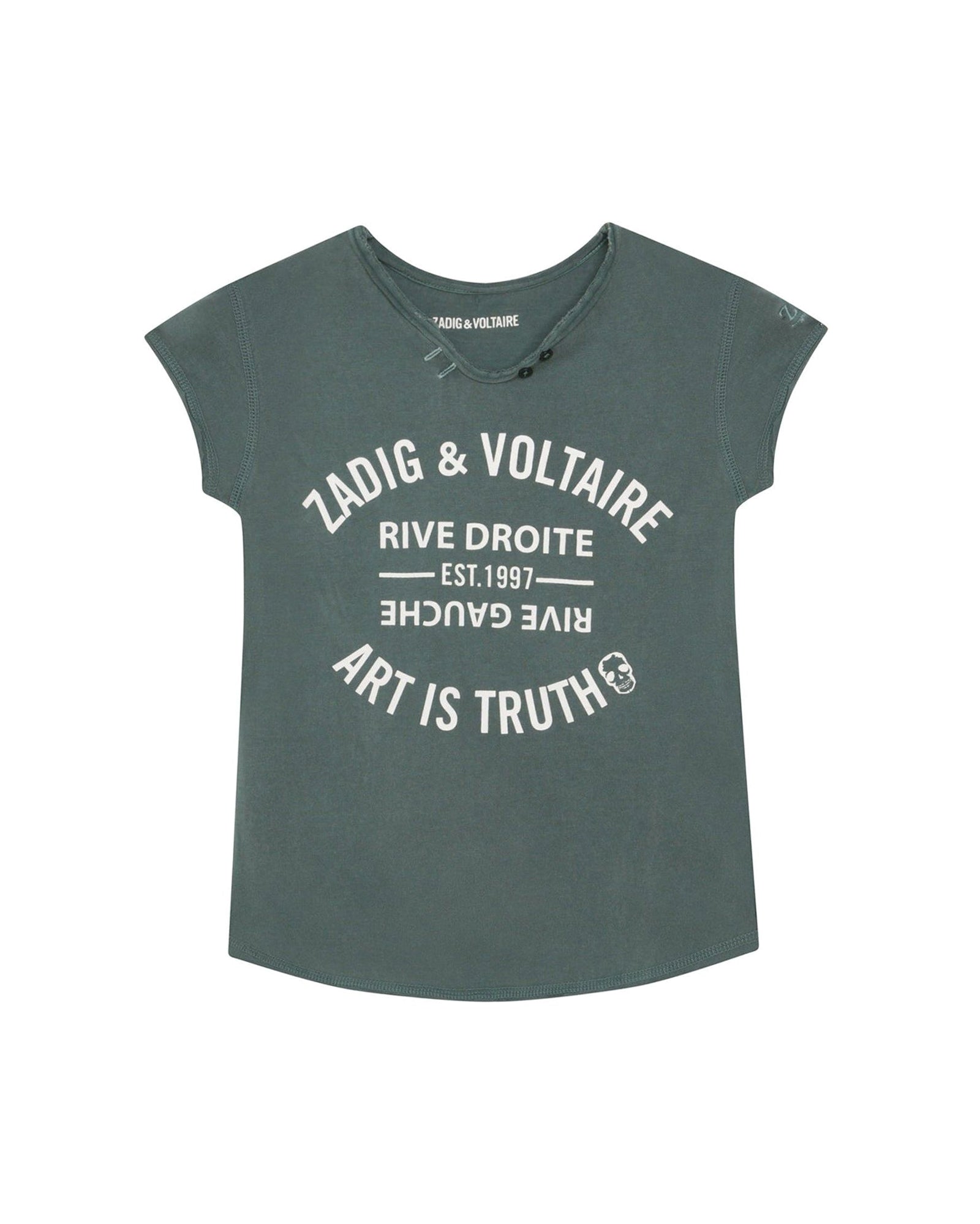 Short-sleeved cotton T-shirt - Bottle green